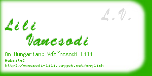 lili vancsodi business card